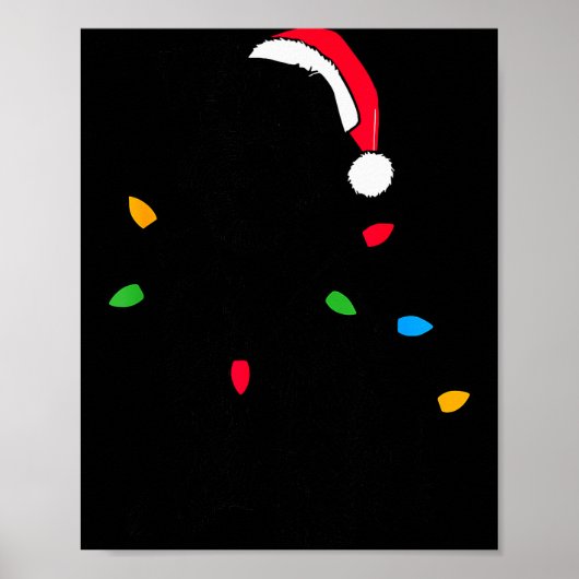 Funny Santa Miniature Schnauzer Christmas Lights D Poster (Vorne)