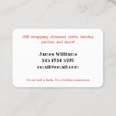 Funny Santa Mischievous Grin Visitenkarte (Rückseite)