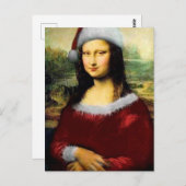 Funny Santa Mona Lisa Frohe Weihnachten Postkarte (Vorne/Hinten)