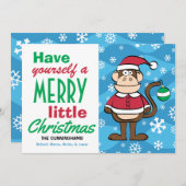 Funny Santa Monkey Weihnachten (Vorne/Hinten)