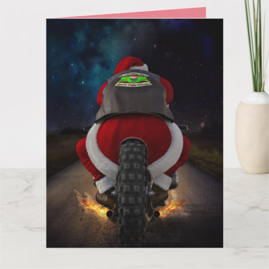 FUNNY SANTA MOTORCYLE CHRISTMAS CARD KARTE (Vorderseite)