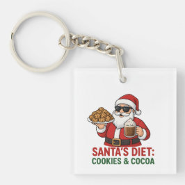 Funny Santa Mug – Santa’s Diet: Cookies & Cocoa Schlüsselanhänger