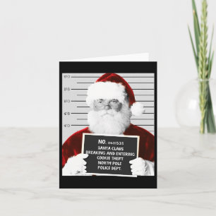 Funny Santa Mugshot Weihnachtsmann im Gefängnis We Karte