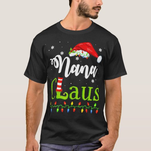 Funny Santa Nana Claus Christmas Matching Family T-Shirt (Vorderseite)