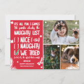 Funny Santa naughe Liste 3 Fotos Weihnachten (Vorderseite)