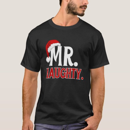 Funny Santa Naught List Certificate Merry Christma T-Shirt (Vorderseite)