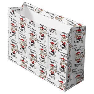 Funny Santa Naughty oder Nice Große Geschenktüte
