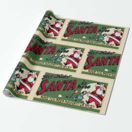 Funny Santa "Naughty or Nice" Text Retro Weihnacht Geschenkpapier