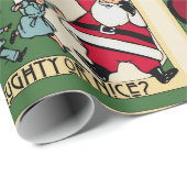 Funny Santa "Naughty or Nice" Text Retro Weihnacht Geschenkpapier (Rolleneckpunkt)