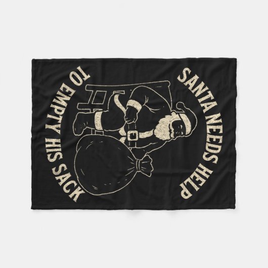 Funny Santa Needs Help To Empty His Sack Adult Hum Fleecedecke (Vorderseite (Horizontal))