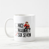 Funny Santa Nice Naughty Six Seven Meme 67 Christm Kaffeetasse (Links)