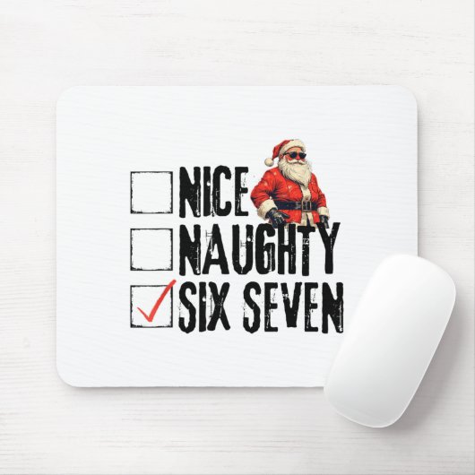 Funny Santa Nice Naughty Six Seven Meme 67 Christm Mousepad (Mit Mouse)