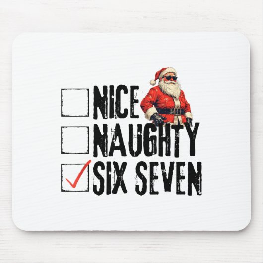 Funny Santa Nice Naughty Six Seven Meme 67 Christm Mousepad (Vorne)