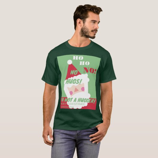 Funny Santa No Hugs Ugly Sweater T-Shirt (Vorne ganz)