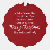 Funny Santa Ornament Card with Inflation Rhyme (Rückseite)