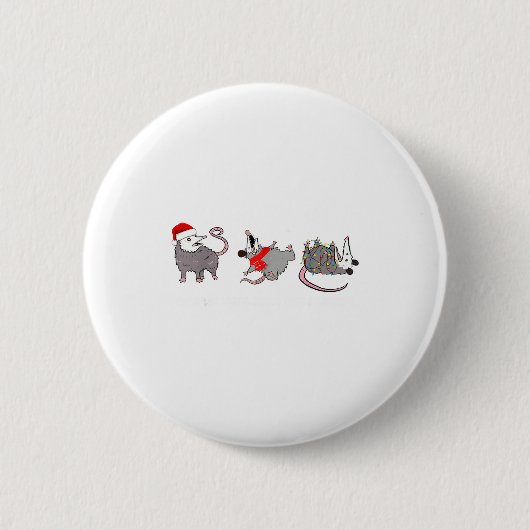 Funny Santa Ossums Overstimulated But Festive Xmas Button (Vorderseite)