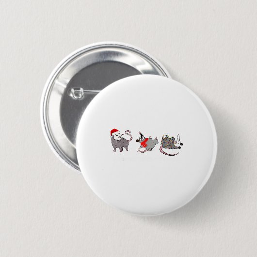 Funny Santa Ossums Overstimulated But Festive Xmas Button (Vorne & Hinten)