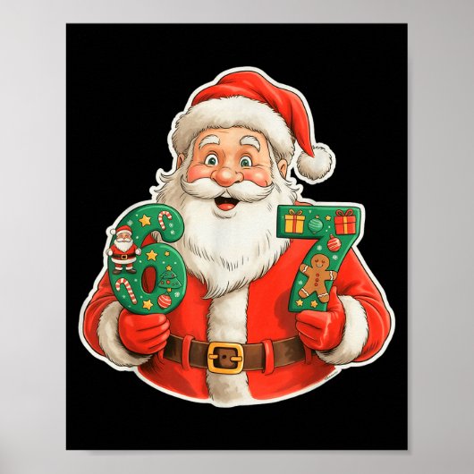 Funny Santa Pajamas Christmas 2025 Six Seven 67 Me Poster (Vorne)