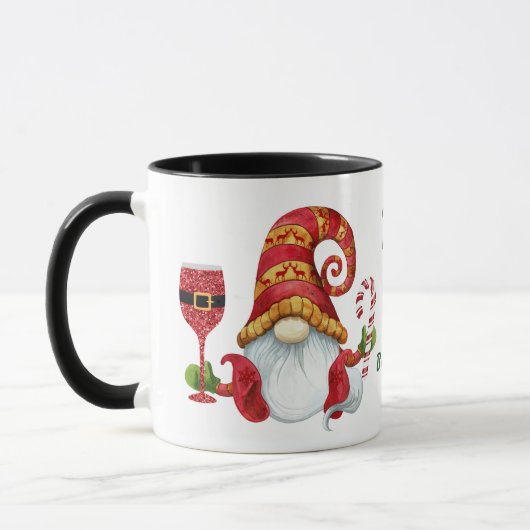 Funny Santa Party Gnome Tasse (Links)
