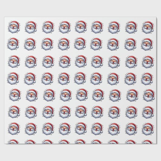 Funny Santa Pattern Geschenkpapier (Flach)