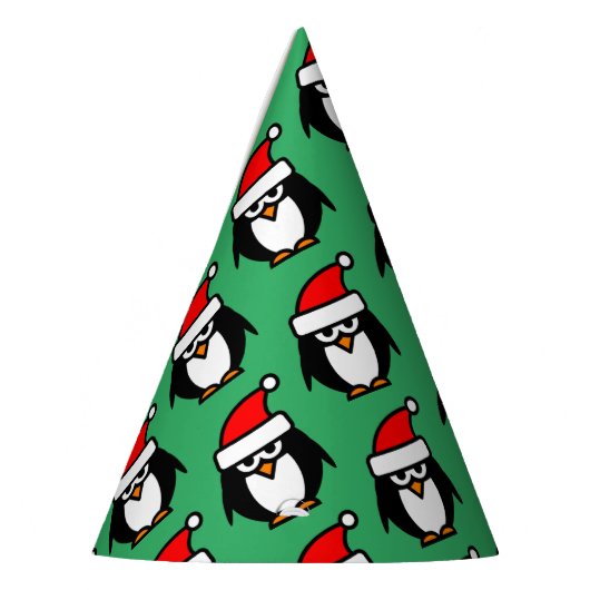 Funny Santa Pinguin Weihnachts-Party-Papierkegel H Partyhütchen (Links)