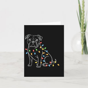 Funny Santa Pitbull WeihnachtsLICHT Pitbull Dog L Karte
