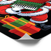 Funny Santa Playing Accordion Holiday Chrismas Xma Poster (Ecke)