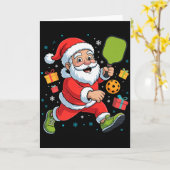 Funny Santa Playing Ckleball Holiday Christmas Xma Karte (Gelbe Blume)