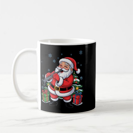 Funny Santa Playing Clarinet Holiday Chrismas Xmas Kaffeetasse (Links)