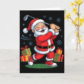 Funny Santa Playing Golf Holiday Christmas Xmas Pa Karte (Gelbe Blume)