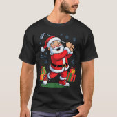 Funny Santa Playing Golf Holiday Christmas Xmas Pa T-Shirt (Vorderseite)