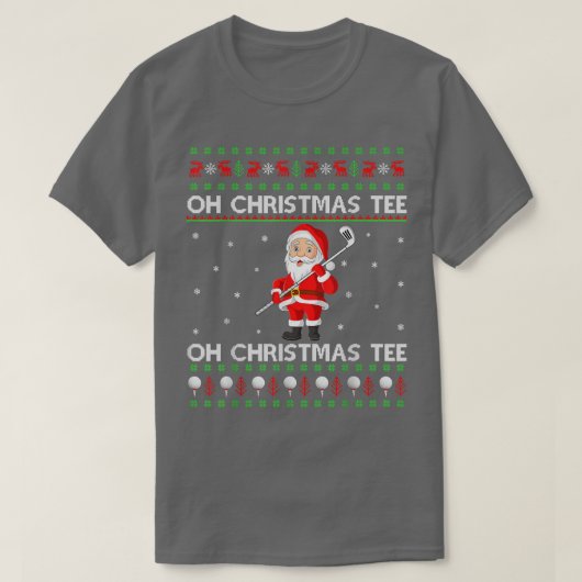 Funny Santa Playing Golf Sport Ugly Golf Christma T-Shirt (Design vorne)