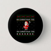 Funny Santa Playing Golf Srts Christmas Button (Vorderseite)