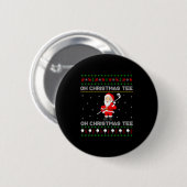 Funny Santa Playing Golf Srts Christmas  Button (Vorne & Hinten)