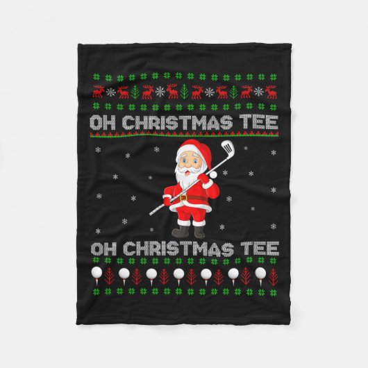 Funny Santa Playing Golf Srts Christmas Fleecedecke (Vorderseite)