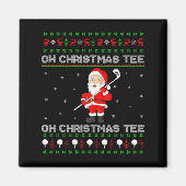 Funny Santa Playing Golf Srts Christmas  Magnet (Vorne)