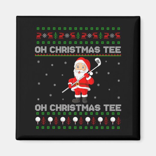 Funny Santa Playing Golf Srts Christmas  Magnet (Vorne)