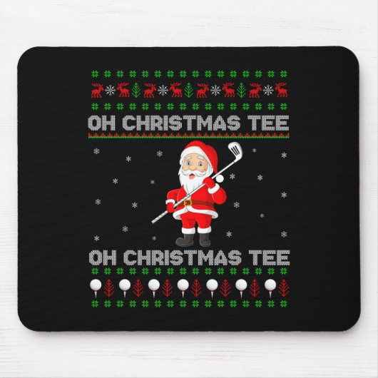 Funny Santa Playing Golf Srts Christmas Mousepad (Vorne)