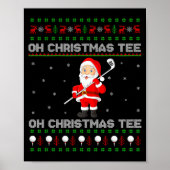 Funny Santa Playing Golf Srts Christmas Poster (Vorne)