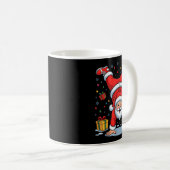 Funny Santa Playing Gymnastics Holiday Christmas X Kaffeetasse (VorderseiteRechts)