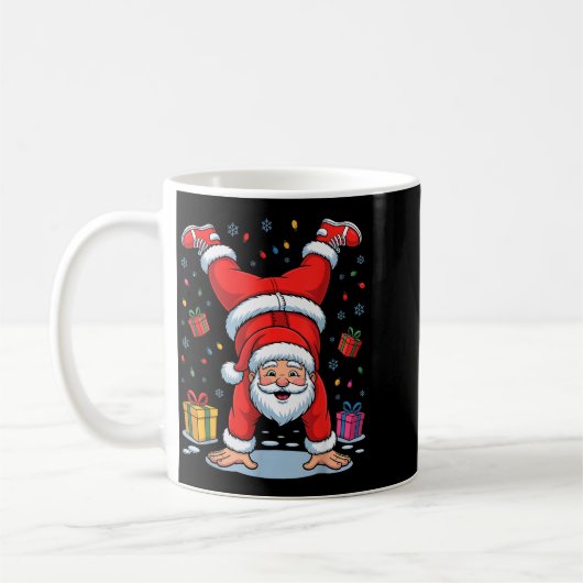 Funny Santa Playing Gymnastics Holiday Christmas X Kaffeetasse (Links)