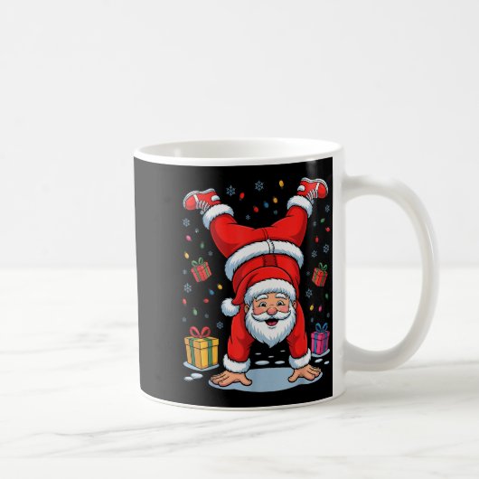 Funny Santa Playing Gymnastics Holiday Christmas X Kaffeetasse (Rechts)
