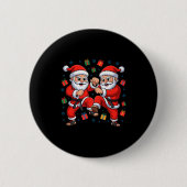 Funny Santa Playing Karate Martial Art Christmas X Button (Vorderseite)