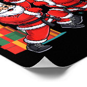 Funny Santa Playing Karate Martial Art Christmas X Poster (Ecke)