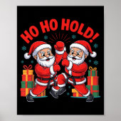 Funny Santa Playing Karate Martial Art Christmas X Poster (Vorne)