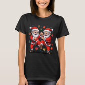 Funny Santa Playing Karate Martial Art Christmas X T-Shirt (Vorderseite)