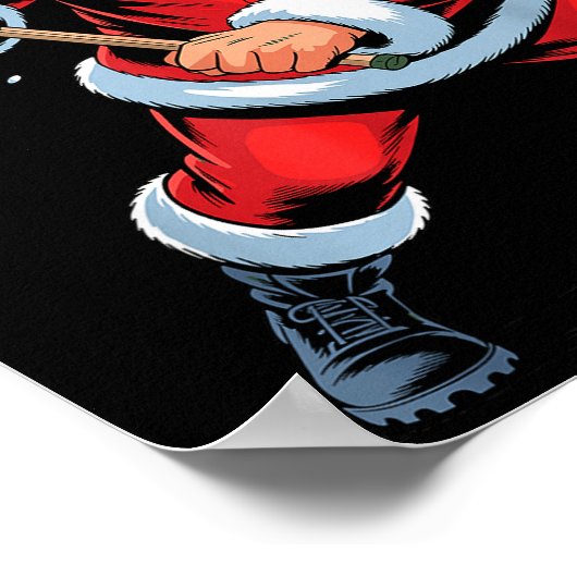 Funny Santa Playing Lacrosse Holiday Christmas Xma Poster (Ecke)