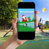 Funny Santa Playing Pickleball Frohe Weihnachten