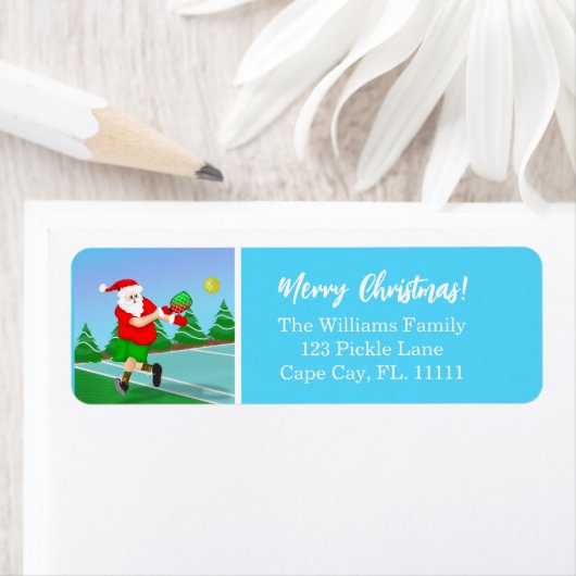 Funny Santa Playing Pickleball Frohe Weihnachten L (Insitu)