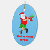 Funny Santa Playing Pickleball I Dash & Smash Spaß Keramik Ornament (Links)